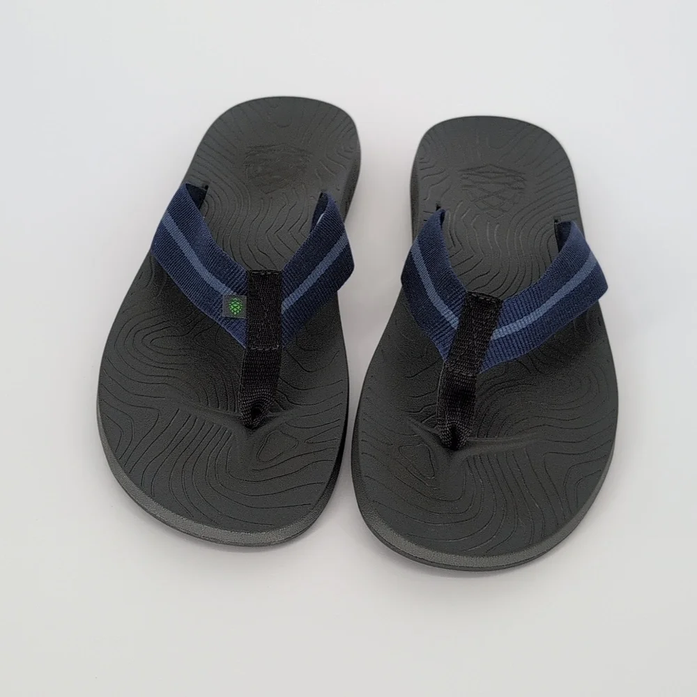Stio Flip Flop Thong Sandals | Men's Size 11 | Black Navy Blue Rubber Summer